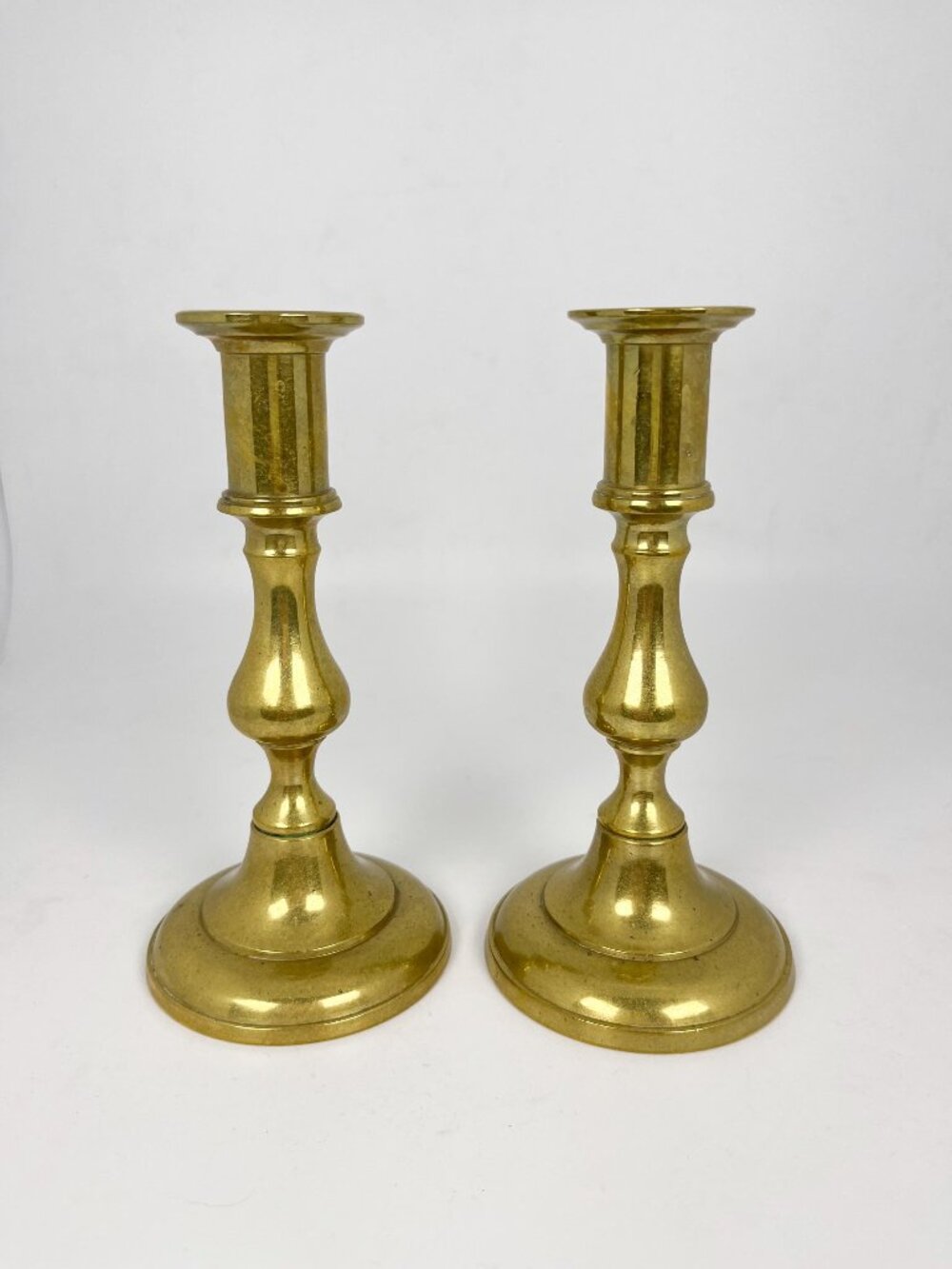 Vintage 5" tall brass candlestick holders set